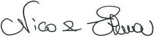 Firma elegante e artistica in verde scuro, evoca creatività e connessione.